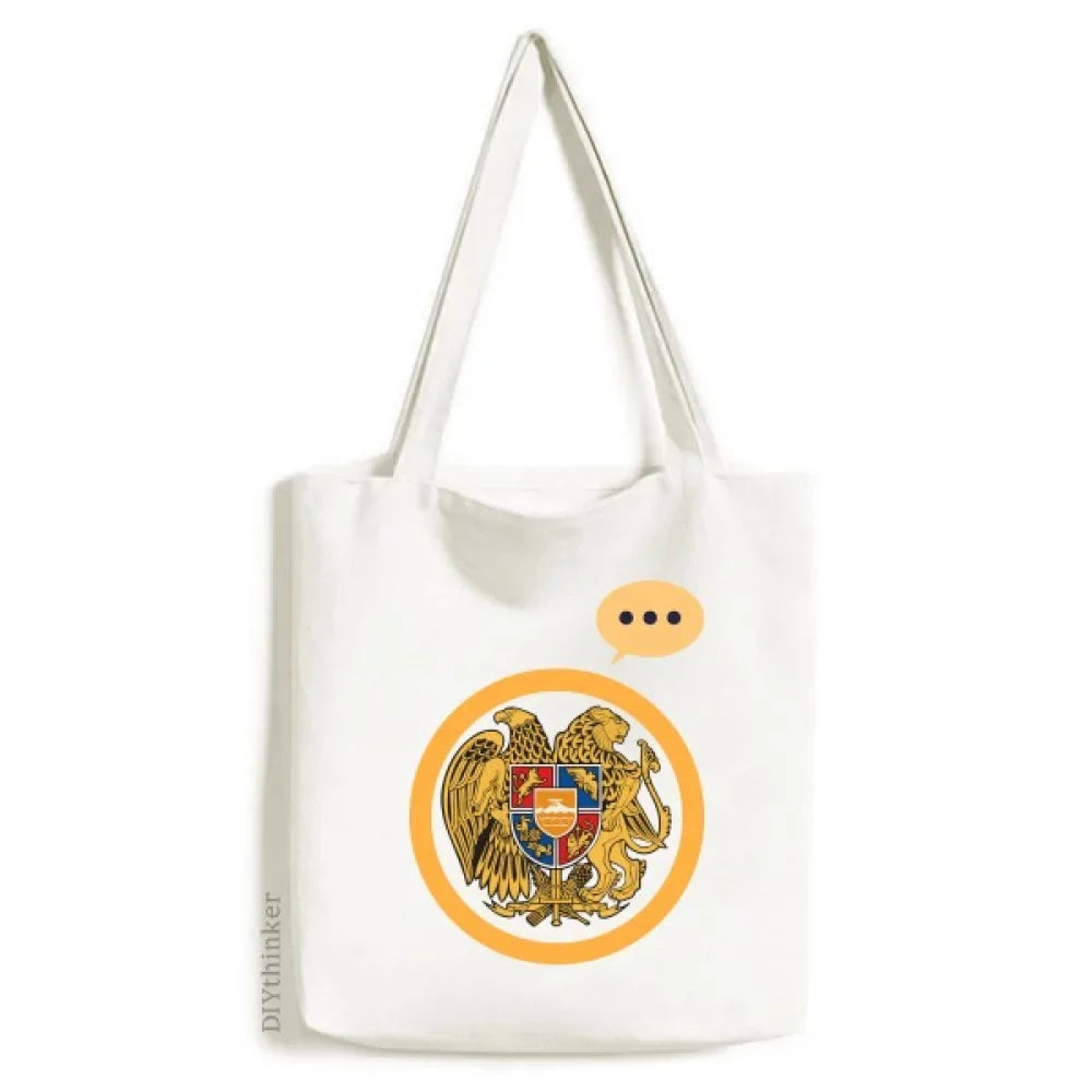 Yerevan Tote Armenia Expression Emblem Canvas Bag National Shoulder Sack