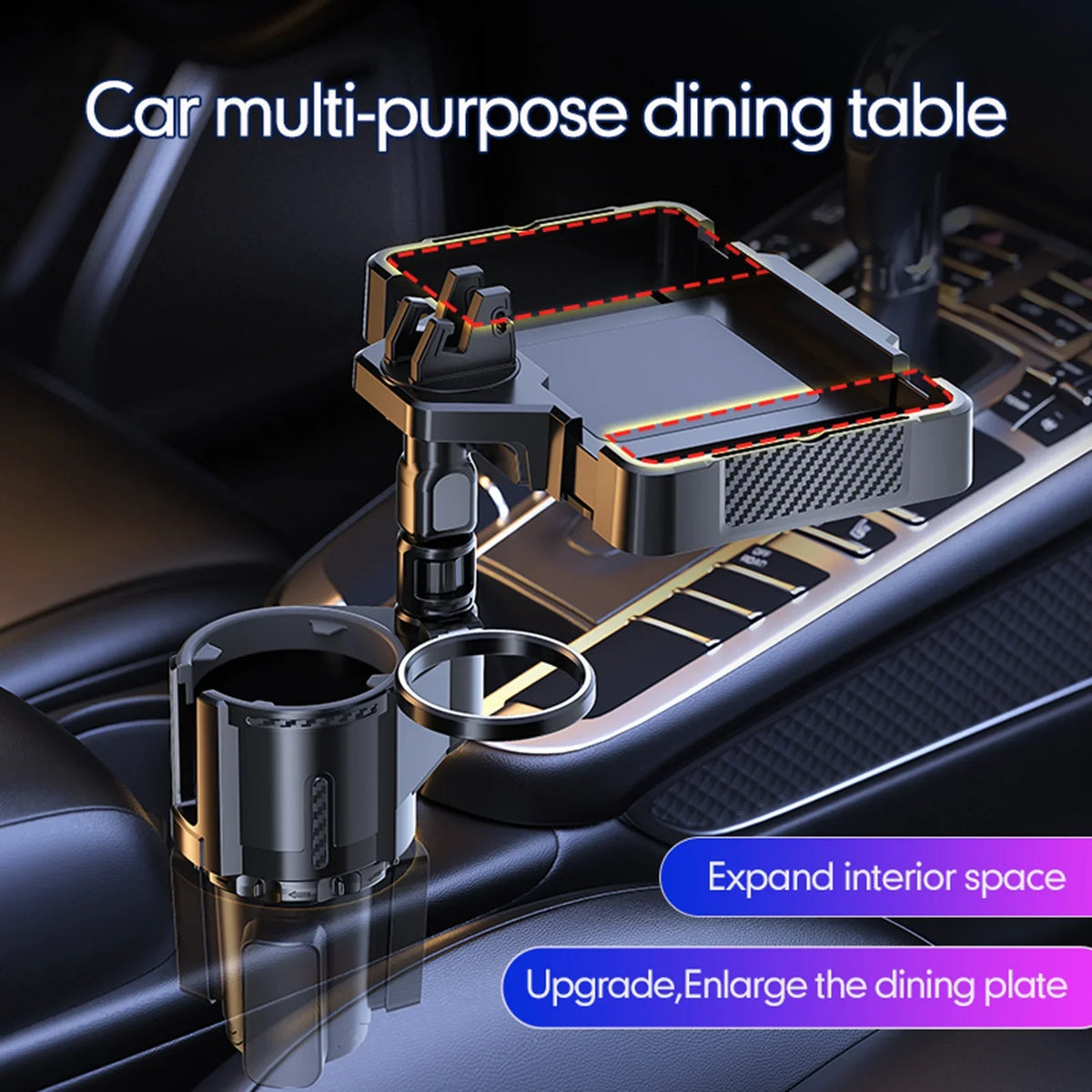 Tray Multifunctional moobody for Tray Snack Phones, and Cup Dual Car Expander 4IN1 Drinks Cup Rack, Storage Versatile Holder Holder