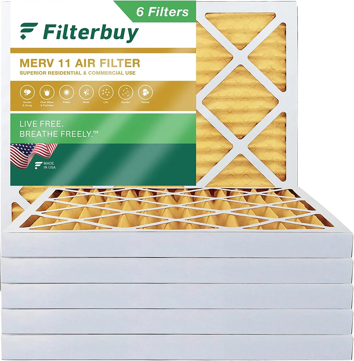 HVAC (6-Pack) MERV 10x10x2 Filters Air AC Pleated Furnace 11 Filterbuy