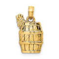 Gold FJC Barrel Grapes 14k Finejewelers Charm with Yellow Wine