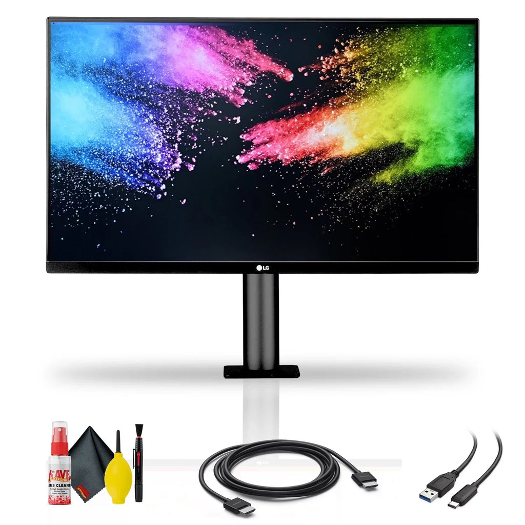 FreeSync HDR HDMI 31.5" Cable USB-C + LG IPS UltraFine Cable and 4K 32UN880-B 16:9 Kit Monitor + Display Cleaning Ergo