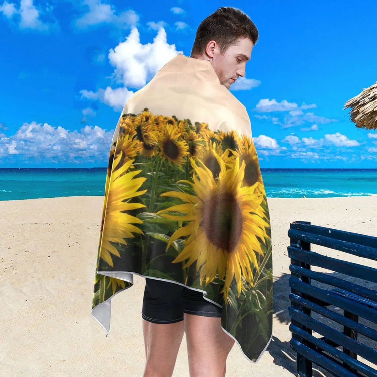 Sunflower Oversized Towel Compact Travel Bestwell Super Absorbent Field Towels Camping Holiday（363） - Beach Lightweight Swimming Towel - Dry Quick for