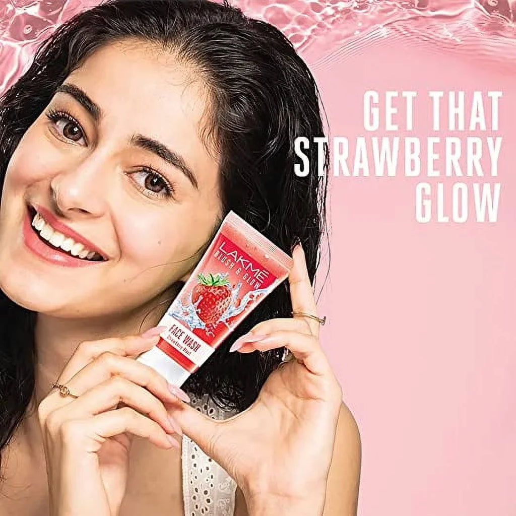 Strawberry Glow Lakmé Combo With 100 Fruit Wash g Face Extracts, Blush &