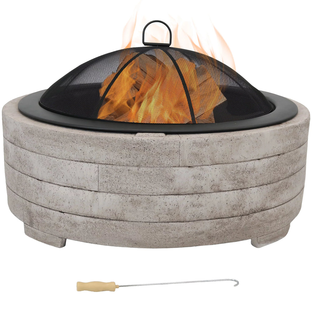 Faux - Spark Ring Sunnydaze Screen Stone 35" Fire with Pit Diameter
