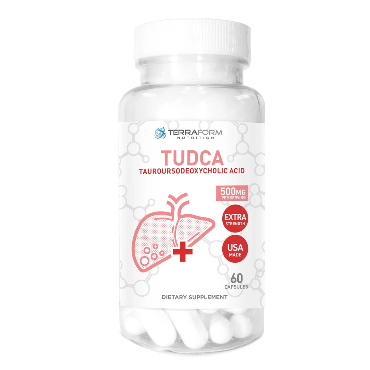 Capsules (2 - 500mg - - Help 120 (Tauroursodeoxycholic Acid) Health Pack) Supports Liver TUDCA