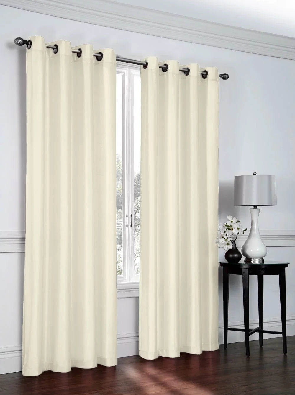 Top Ivory Curtain 2 Ultra Sheer Shimmer Collections Home Grommet - Regal Semi Luxurious Panels Pack: