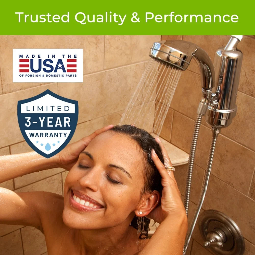 Shower WaterChef Spray SF-7C Deluxe with Wand ThermalGuard (White) and Filter System Advanced Premium