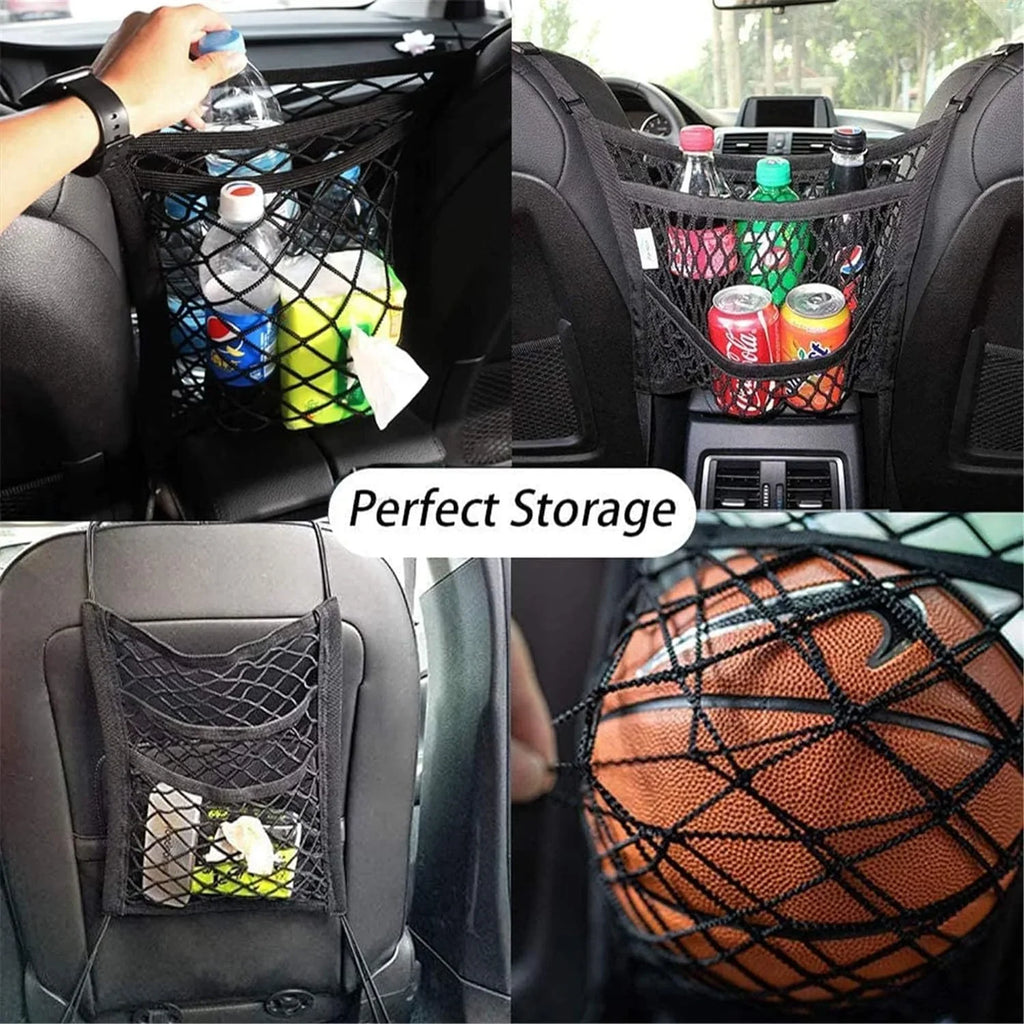 SUVs Auto Storage Barrier DYKESON -Easy Children, Mesh Net with Drive Baby Organizer Car Bag Layer(S) Pet Dog for Stretchable Barrier Cars, Universal and Safety to 3 Install,Safer Pets with
