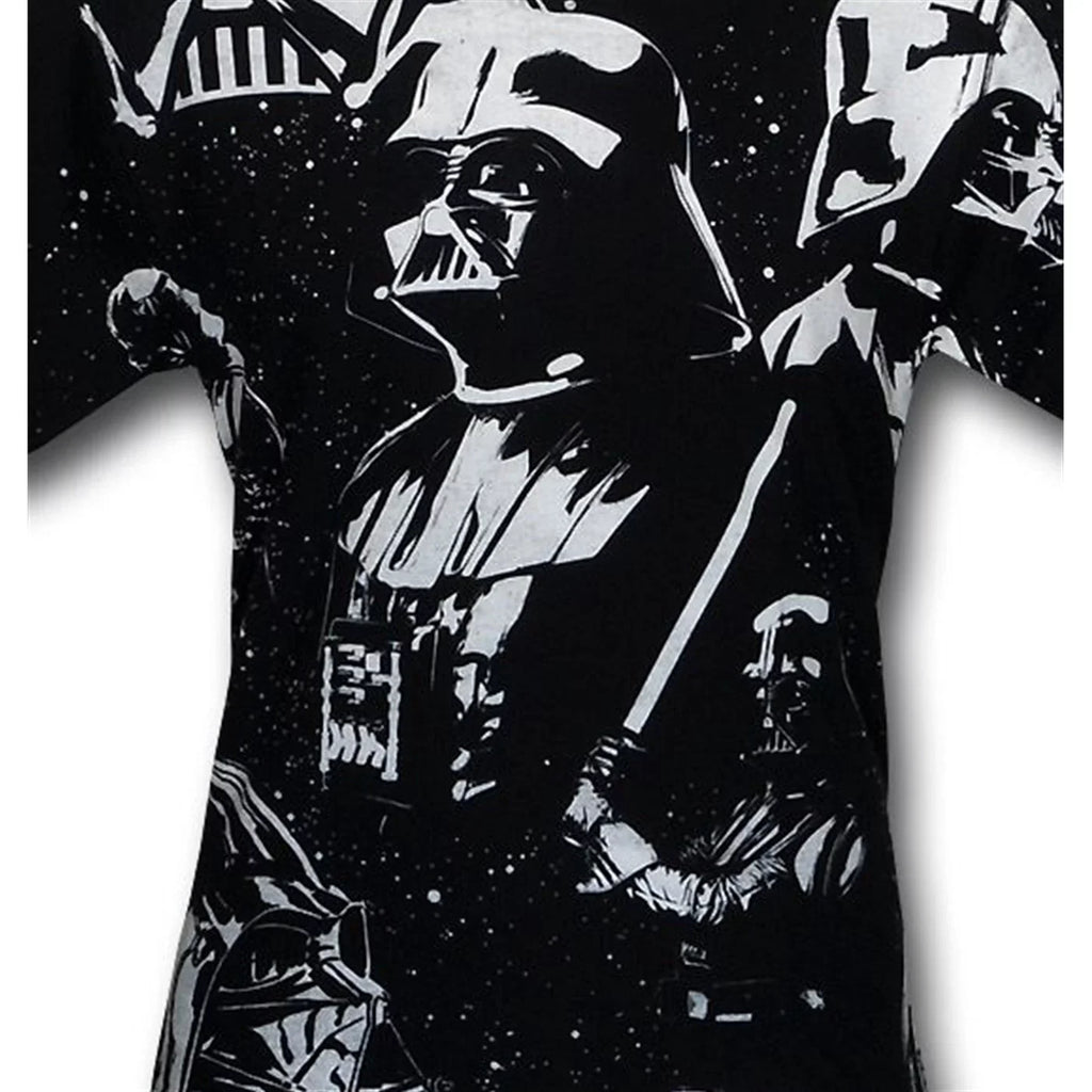 Full Wars Vaders Large Sublimated Print Star T-Shirt-Men's