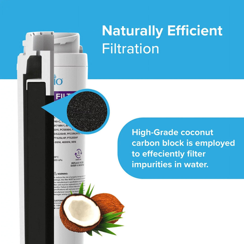 Filter GSWF, 100749C, liquid GE Replacement WIth GSWF3PK, Refrigerator 6023A 100749-C, 100810A 100810/A, Brio Compatible GSWFDS,