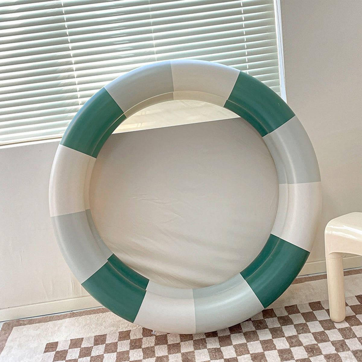 Stripe Swimming Pool Family Baby Retro Pool Cute Thickened Up liquid Pool Buumin Green design Blow Inflatable