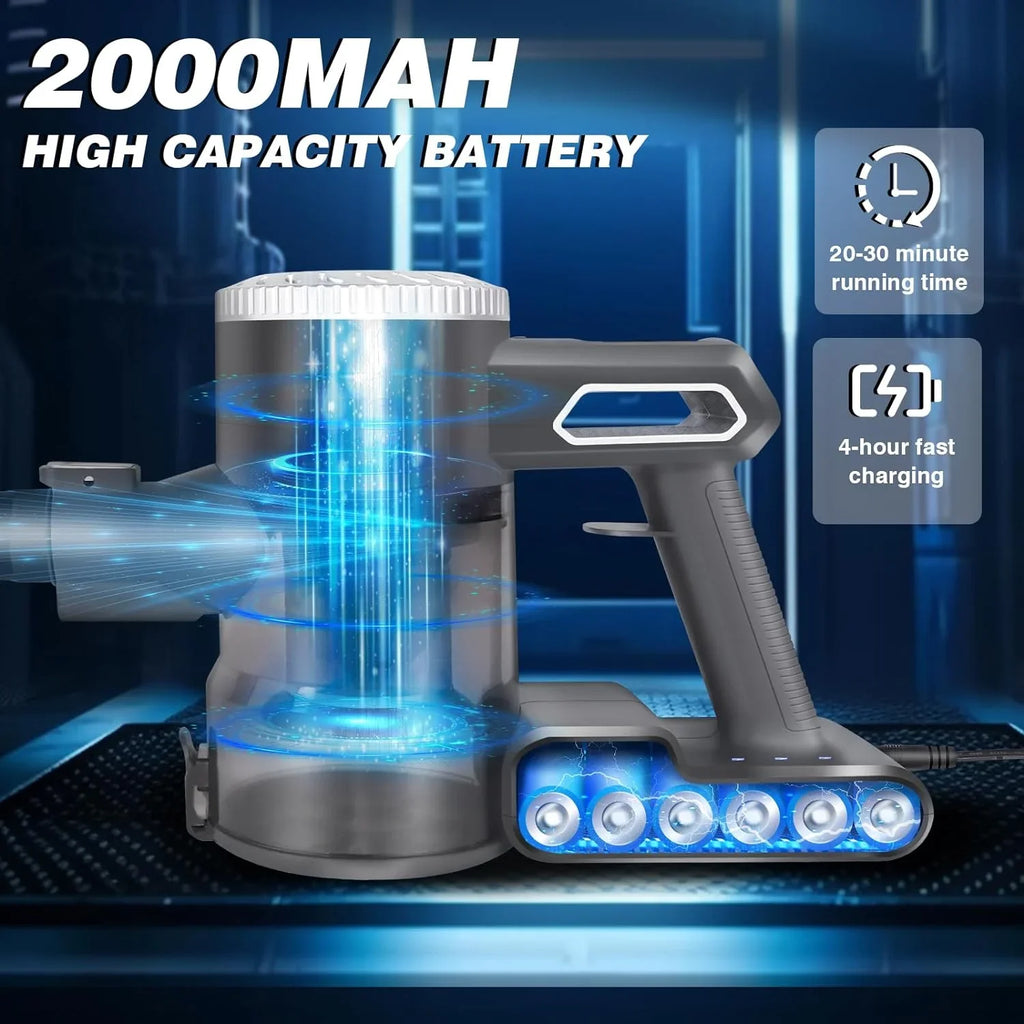 4 Carpet in1 Vacuum 22000Pa 2.0Ah for Cleaner Pet Stick with Vacuum Max Lightweight Quiet Suction, Vacuum Cordless Hair Cleaner, 35Mins Floor Cordless Runtime, Hardwood Household Battery