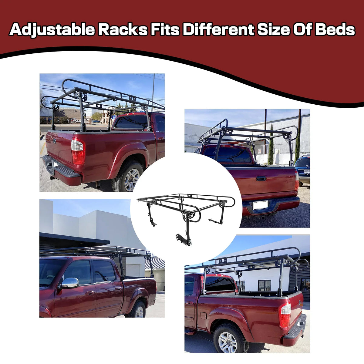 Rack Kayak Truck Contractors Universal Bed Lumber Cab Pickup Inch Bar 1000 Adjustable Over-Cab Side Kojem LBS 60 Rack Long Ladder