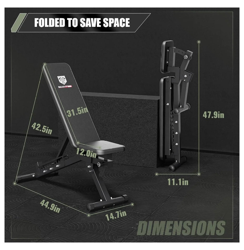 Press Bench Positions Bench Training Workouts, Lifting, and Garage Adjustable Gym 32 Home Bench,1300 Weight and Major for LBS Weight Fitness and Bench Capacity Strength Press