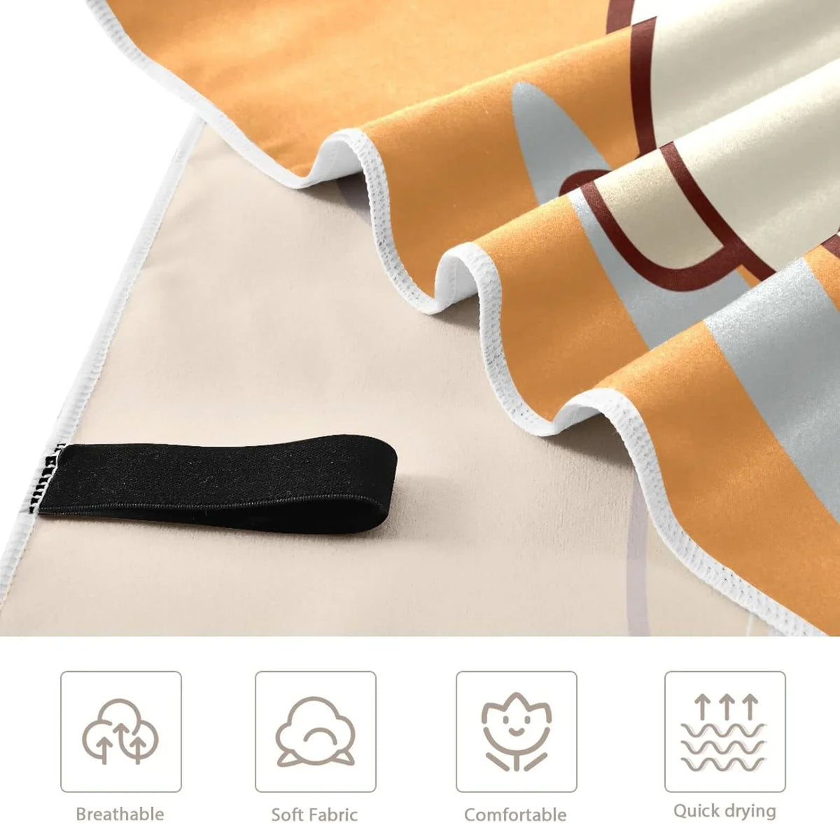Dry Bestwell Travel Quick Compact Camping Beach Towel Super - Cute Towels Lightweight Corgi for Towel Oversized Holiday（353） Absorbent Swimming Orange -
