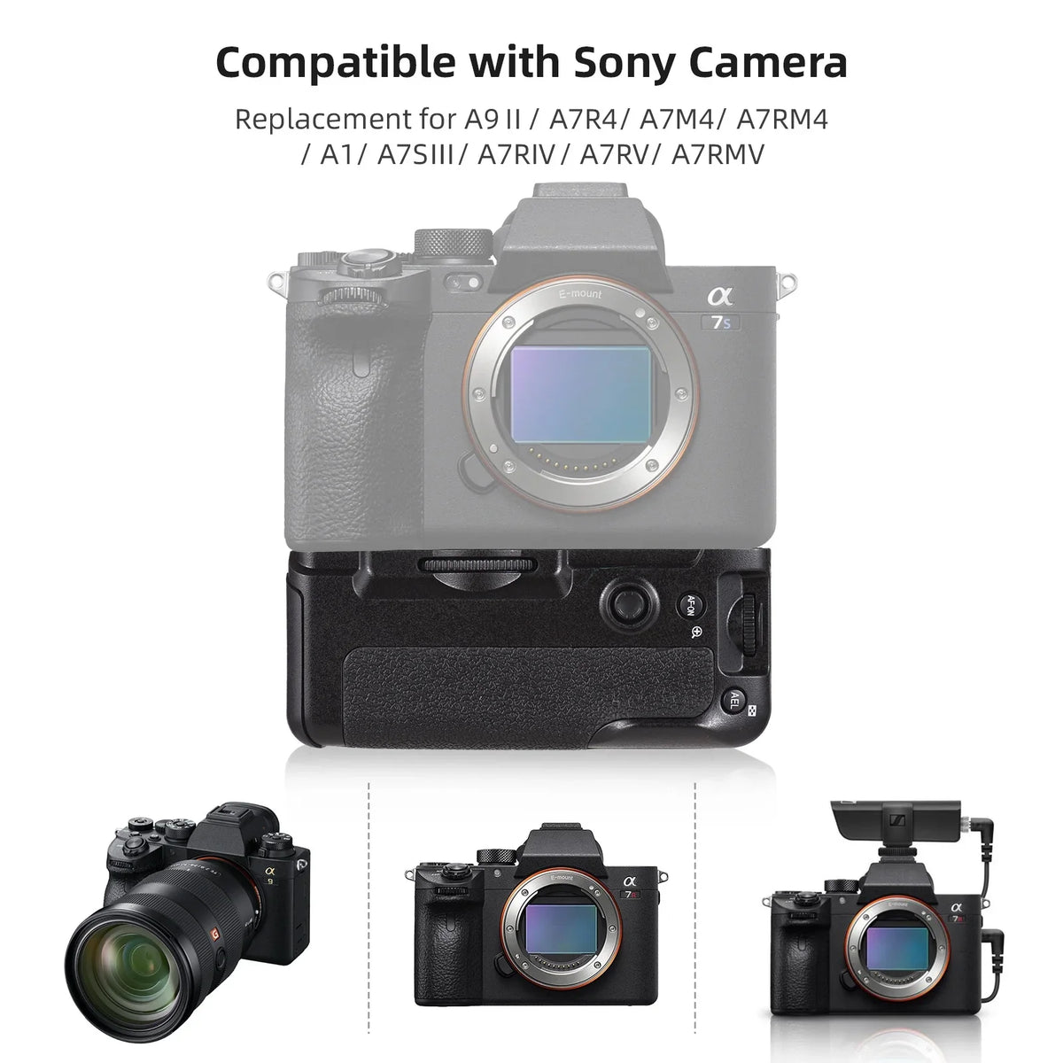A9ii/ Battery A7m4/ A7rm4/ / A7r4/ Compatible A7r4/ / Holder,Dual A7rmv Compatible A7rv/ A7siii/ A7m4/ A7siii/ With A7rm4/ A7riv/ Battery A7rm4/ Carevas A7rv/ A9ii/ With With Grip A7riv/ Compatible