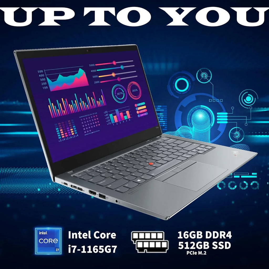 SSD, Laptop, Hotface Pro, Gen 11th with Win Lenovo Keyboard, 6, PCIe T14s 32GB Intel ThinkPad Laptop, 14" Gen USB 10 512GB Card WiFi 2 RAM, Backlit Touchscreen HDMI, FHD i7-1165G7, 16GB
