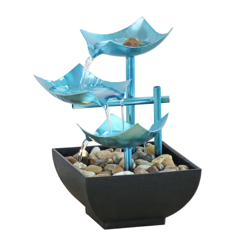 Room with Home for Fountain, Circular Indoor River Waterfall Tabletop Living Fountain Desk Menolana Rocks Flow liquid with liquid Garden