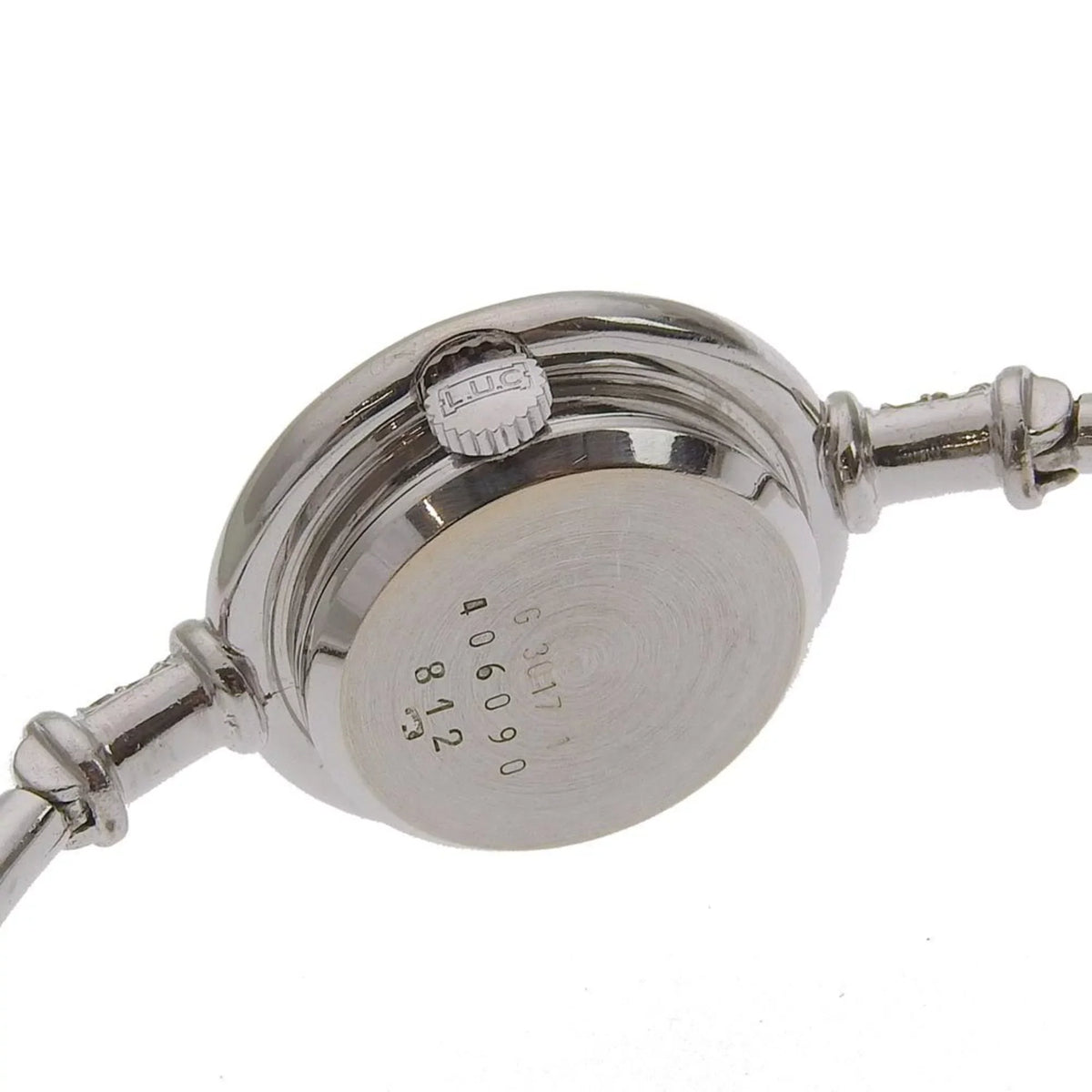Round Manual (Fair) Diamond x White Watch Pre-Owned Gold Chopard Winding Women's G30171 K18 Dial Silver