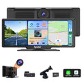 Stereo Camera Car and Front 9.3" Head CarPlay Unit Cam ＆Android Screen Wireless with Receivers Car GPS CL860 Rear Navigation Spedal CarPlay 4K Portable Stereo Dash Auto Bluetooth Rear- 1080p