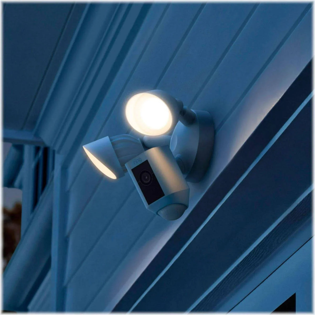 exterior, Ring_Floodlight WiFi, with (Refurbished) Motion Wired IP/Network HD, Activated Restored Cam Release, 2021 Plus White,