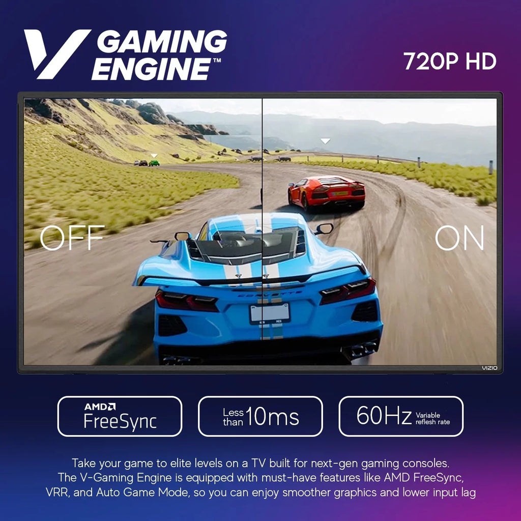 Free Inch with (No IQ Class and VIZIO Smart LED - Mount Processor, (Refurbished) HD TV Restored Series Stands) Wall D V-Gaming D32H-J09 Chromecast 720p Built-in 32 AirPlay Engine, +
