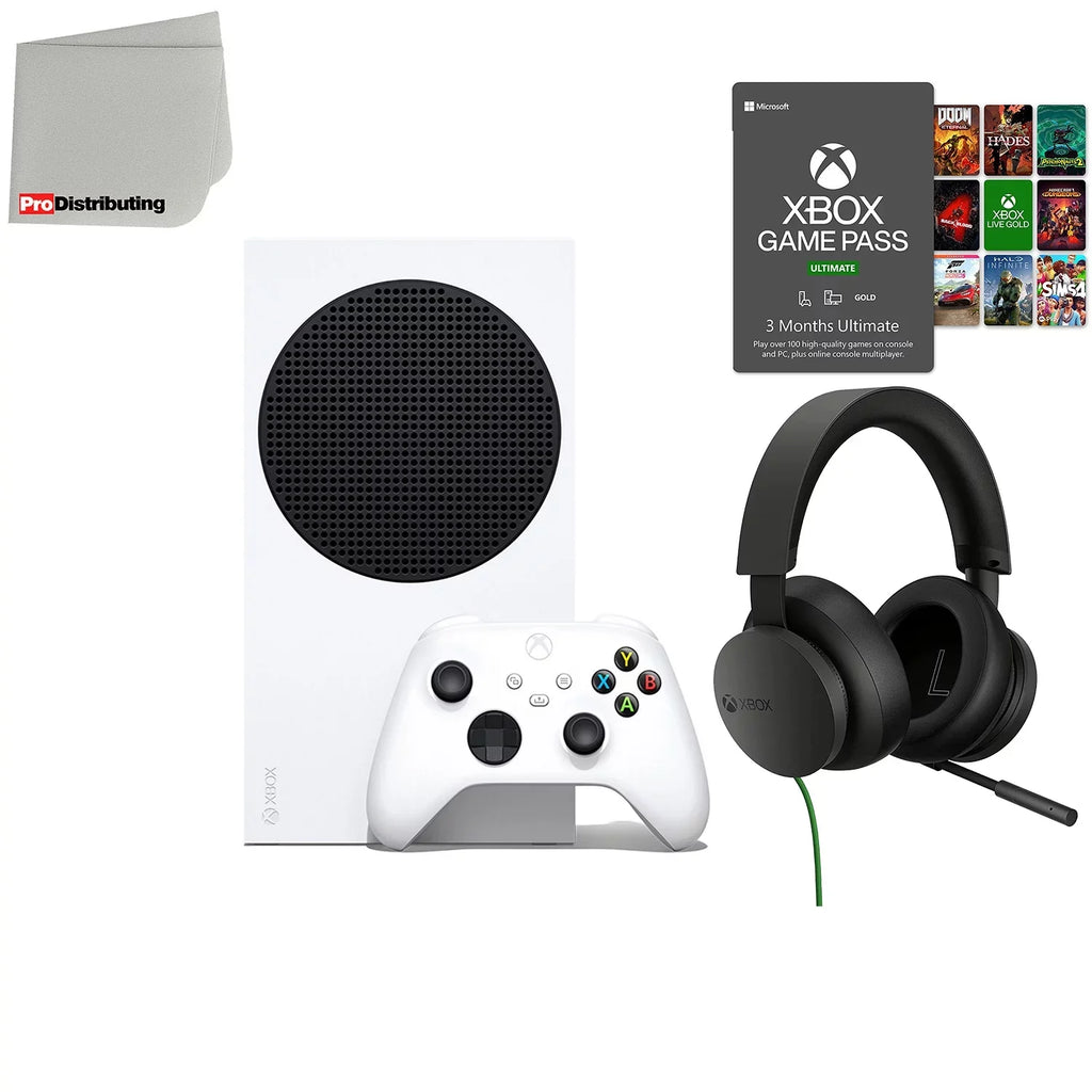 Xbox Game Xbox Gaming 3-Month 512GB Microfiber All-Digital Bundle Stereo Console Headset, and Video Microsoft Series with Gamepass Cleaning Ultimate Cloth