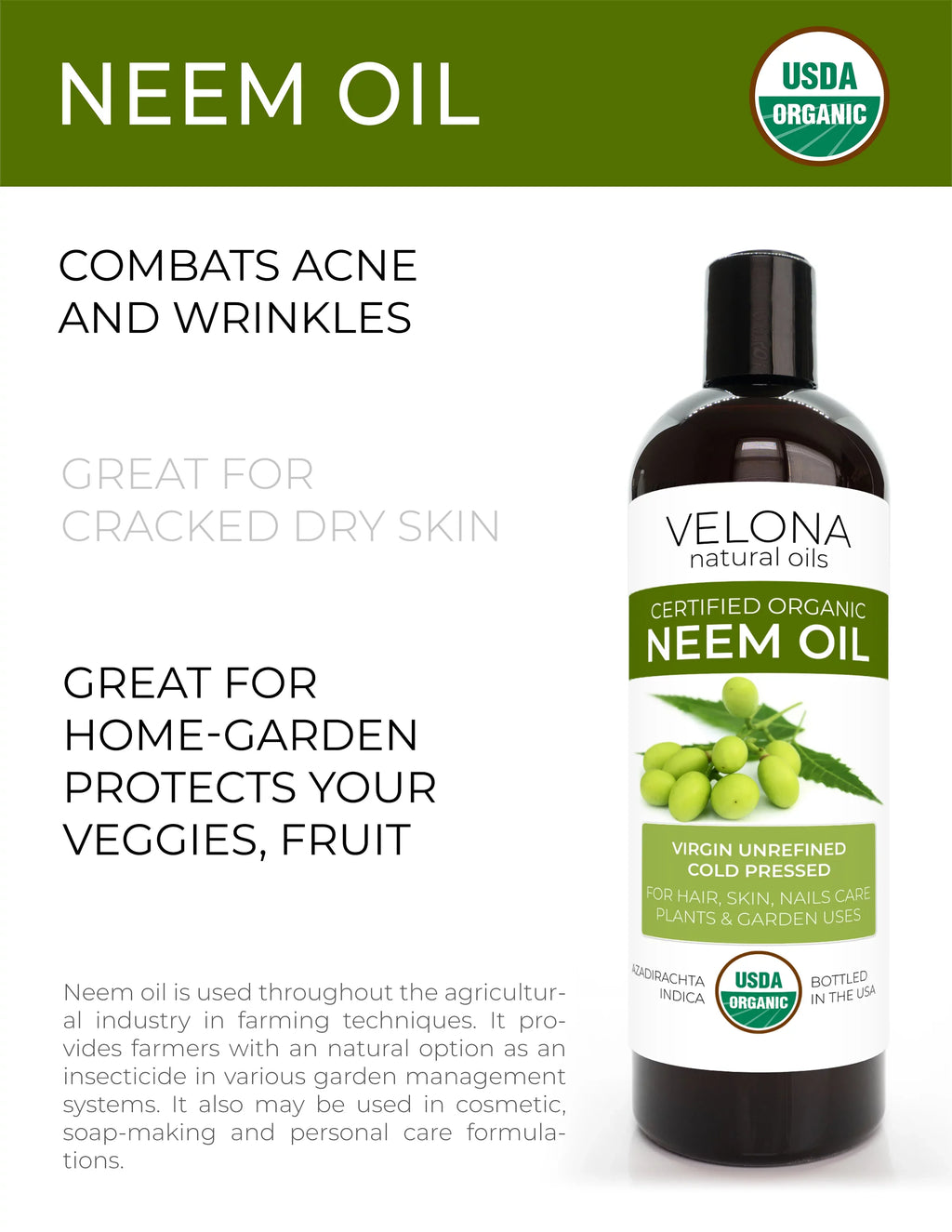 Results Use Cold 100% Skin | and Organic Certified Oil Hair, Oil Today Natural Care | USDA Unrefined, | oz - 64 | Neem Enjoy and Pure Pressed - Velona Virgin, Body Carrier