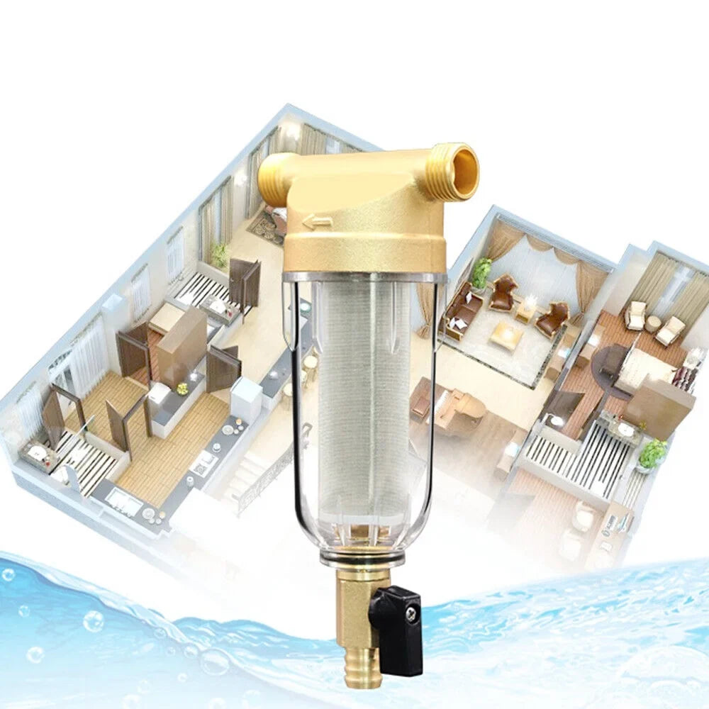 Jahy2Tech Filter Plumbing Pre-Filter Reusable Whole House 50 liquid Sediment Microns