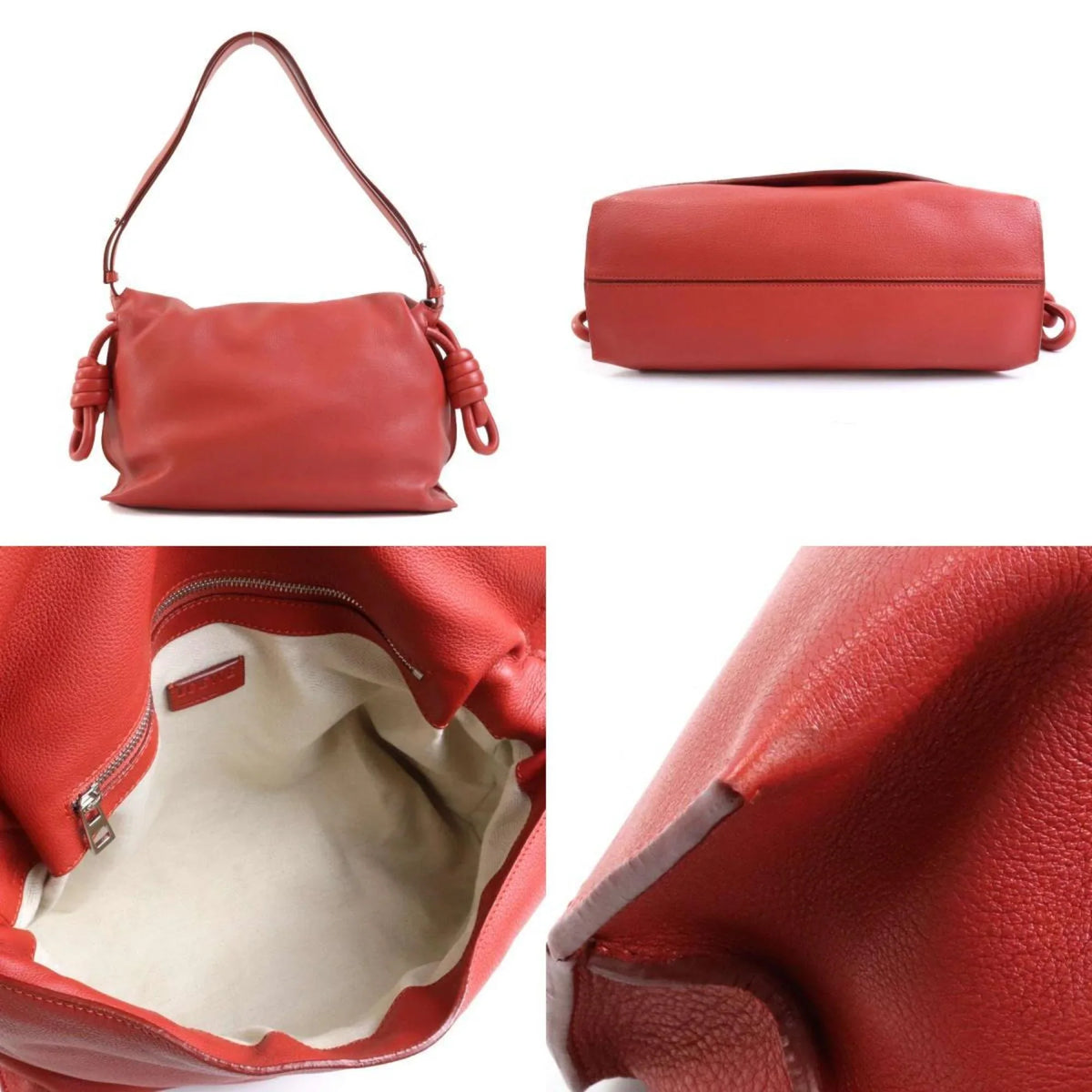 Shoulder Red (Good) Bag LOEWE Orange Leather Women's Pre-Owned