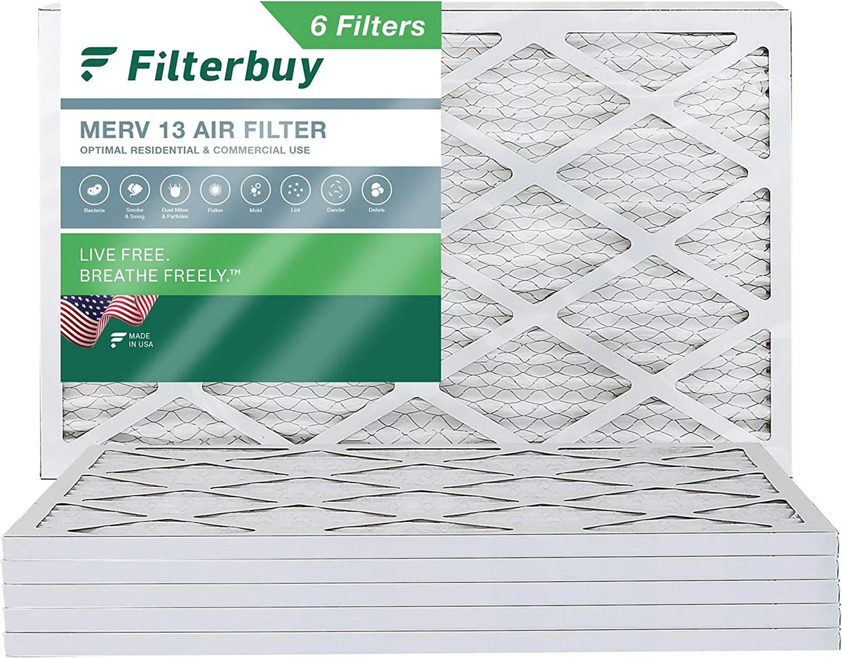 Filters AC 13 (6-Pack) 12x24x1 Filterbuy Furnace MERV Pleated Air HVAC