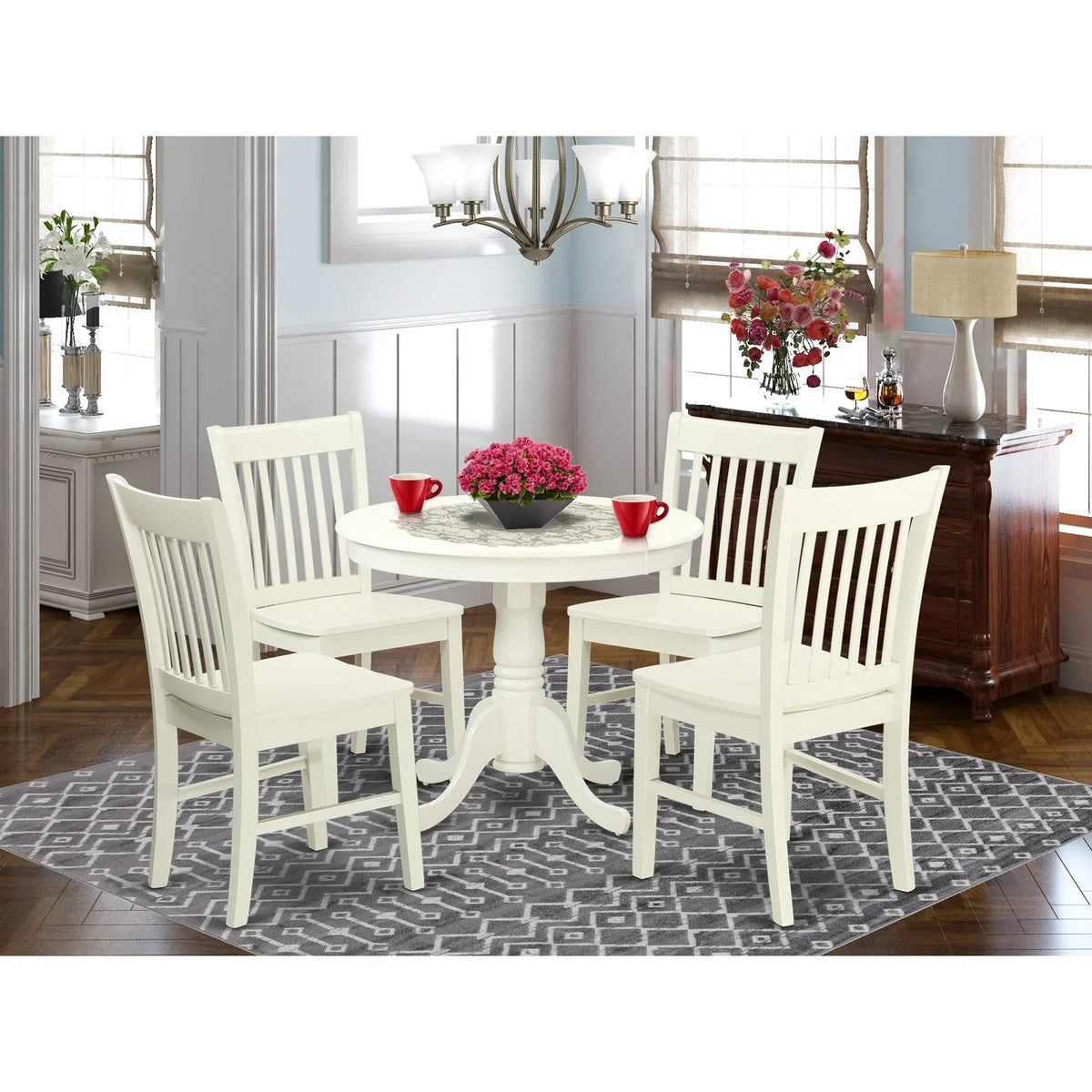 Table With Kitchen Seat Chairs Retro White Set And HomeStock 4 Table 5 Kitchen Linen Pc Dining In Wood Relaxation A