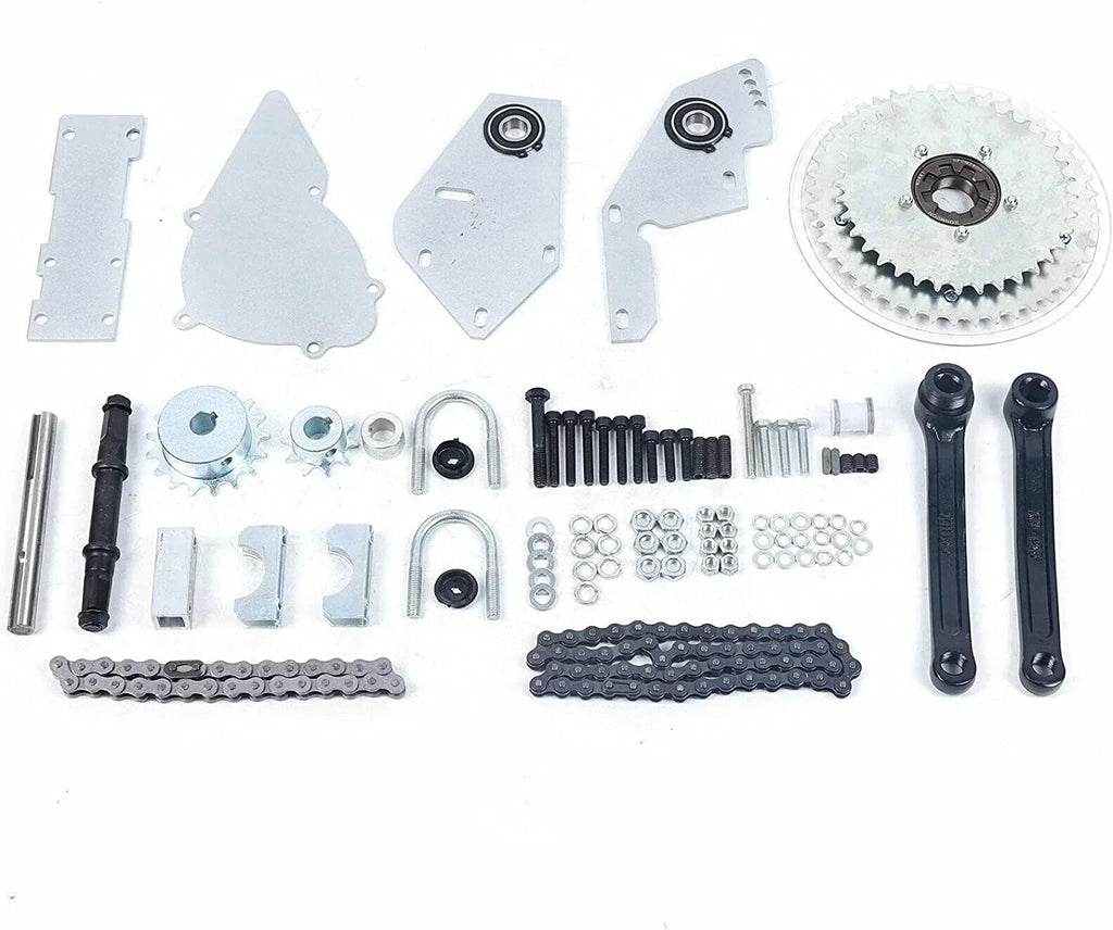 Gas Silver Conversion Bike Set Shifter Jackshaft 415 Chain Kit 2-Stroke Motorcycles for