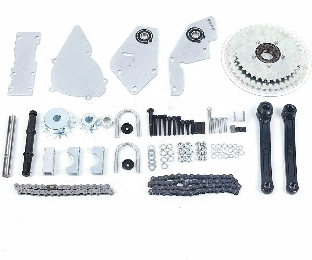 Gas Silver Conversion Bike Set Shifter Jackshaft 415 Chain Kit 2-Stroke Motorcycles for
