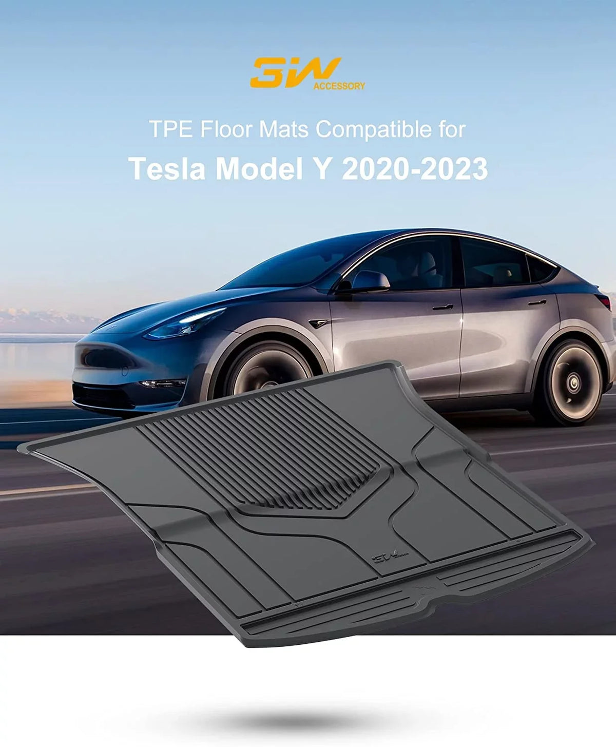 All Floor Y Tesla Car Model Mat Black Liner for Fit 3W TPE climate Cargo Mat 2020-2023 Custom Trunk