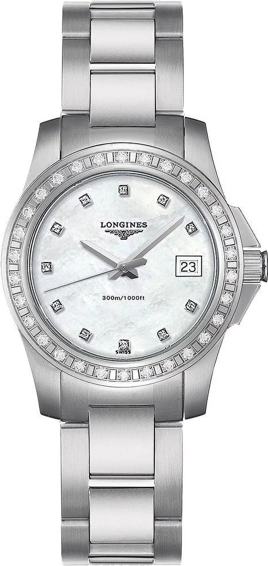 & L3.258.0.88.6 Conquest Women's Longines Watch Diamonds Pearl White