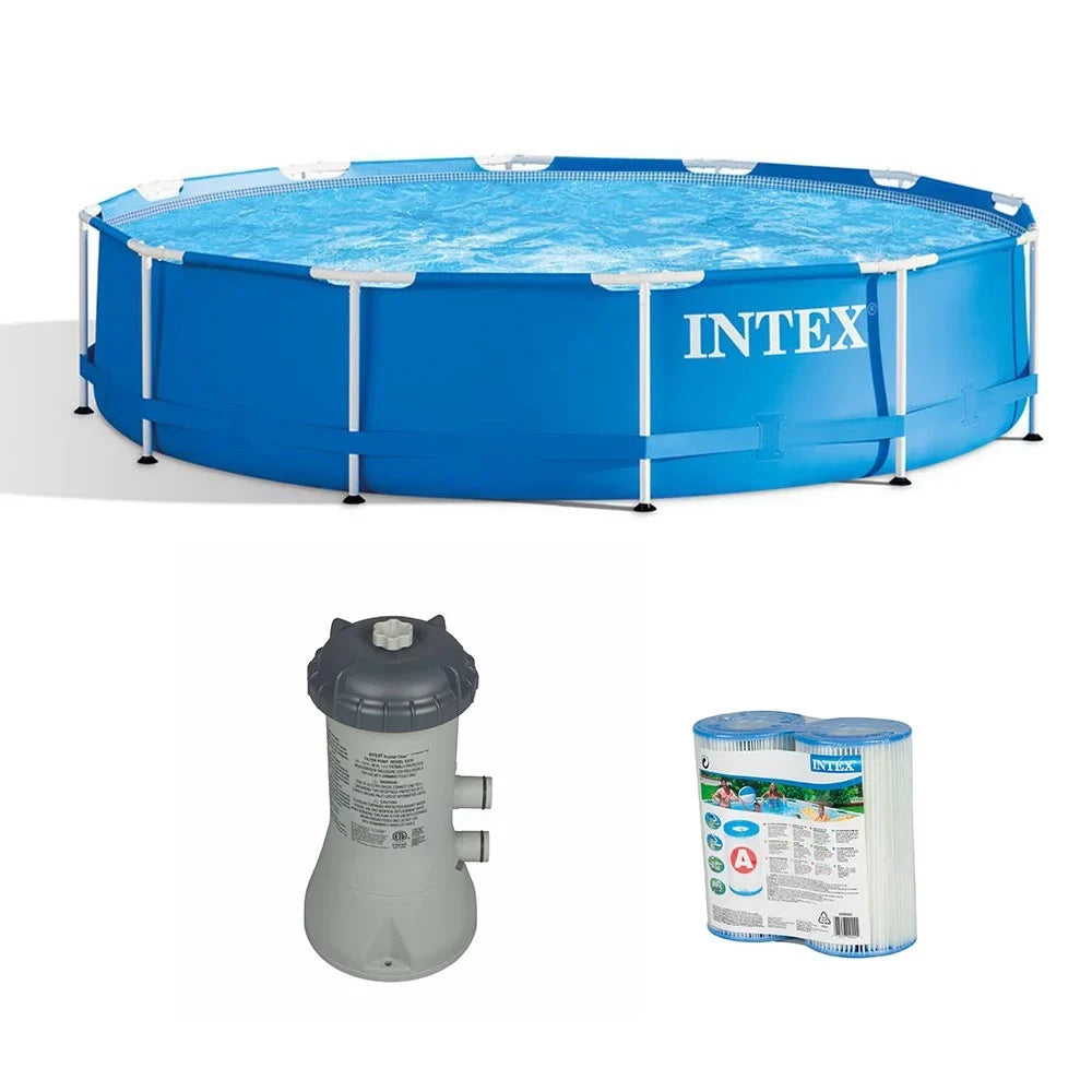 Above Filter System 12' 30" & Intex Pool w/ Ground x Filter Cartridge Pump