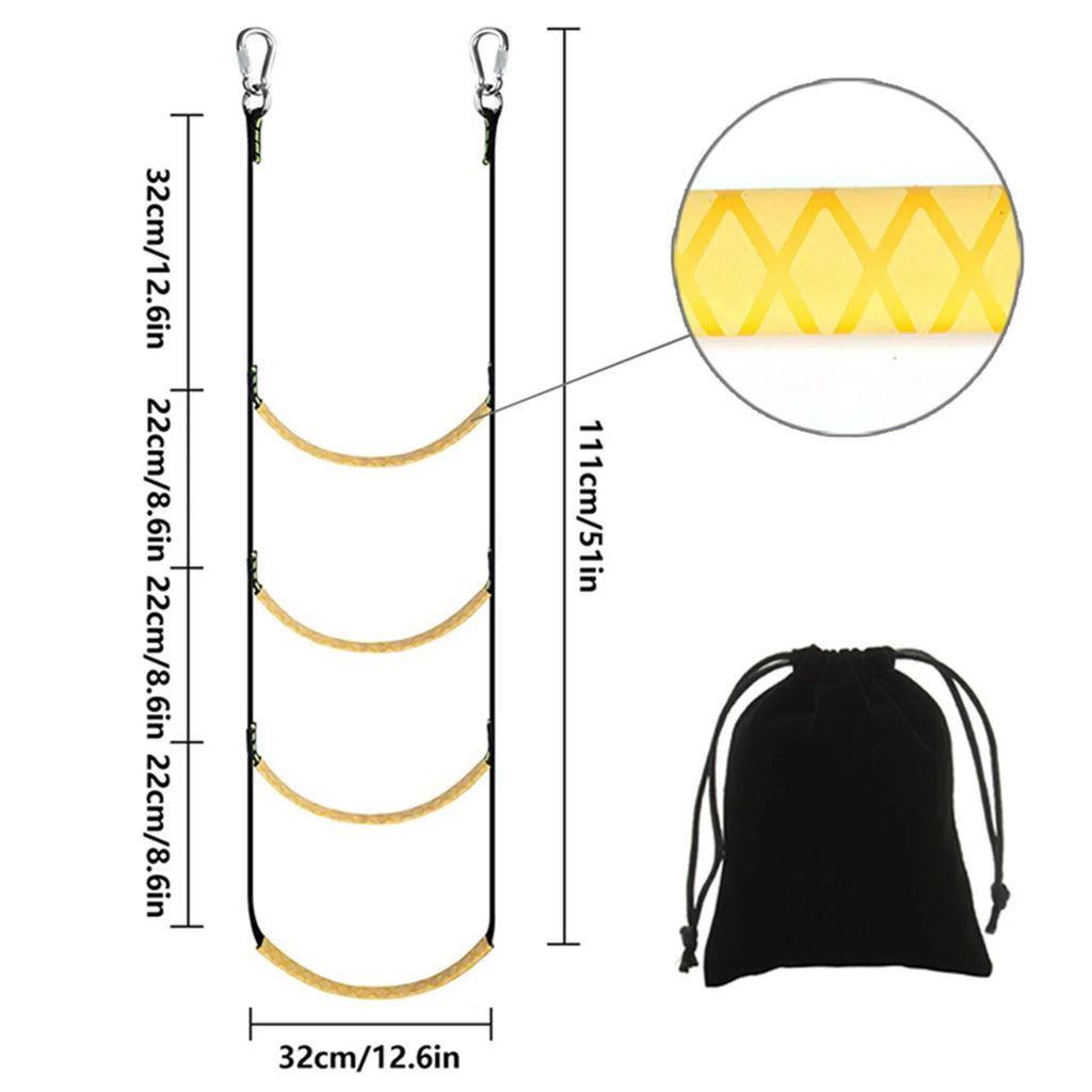 Ladder Inflatable Portable Boat Steps Strength Jet Sailboat Ladder Rope Inflatable Rope Skis for Boat 4 Boarding Ladder Fishing Boat Ladder 400lbs