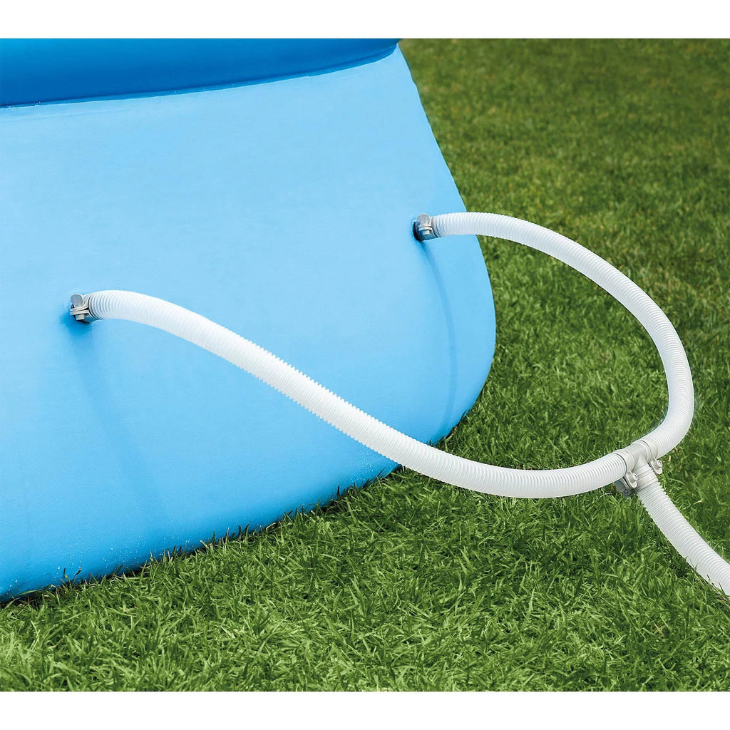 Above Ground Metal Inflatable Frame Intex Pool & x 18ft Round Ladder, Pump with Cover 48in