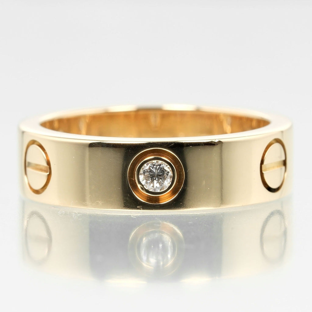 approx. 8.67g, Cartier diamond, ring, yellow dimension Pre-Owned (Good) K18 I132124019 half 3P, Love gold, 15
