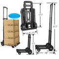 Luggage Big Moving Cart Utility Cart Platform with Travel Duty Office for Truck Use. Folding for Cart Hand Black and Cart Lightweight Capacity Collapsible siisll Wheels Folding Heavy for Home, Luggage