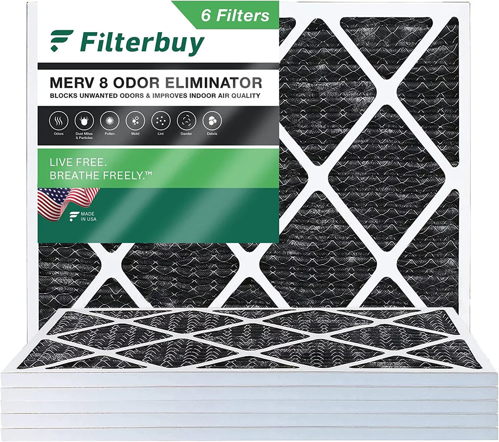 Eliminator MERV with 14x18x1 Filters Air AC Pleated HVAC (6-Pack) Activated Carbon Filterbuy Odor 8 Furnace