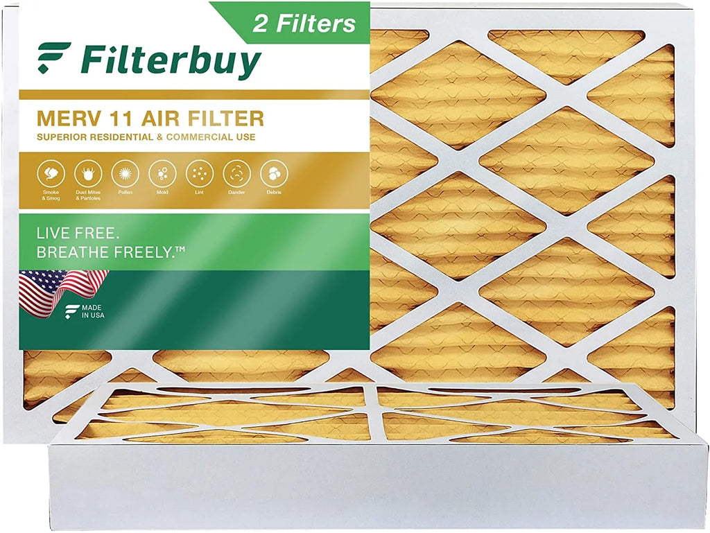 AC (2-Pack) Air Filterbuy 11 Pleated Furnace MERV HVAC Filters 12x24x4