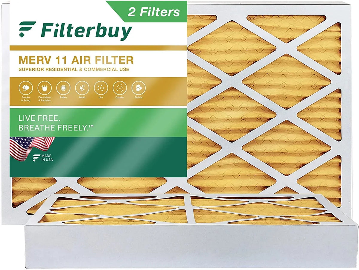 AC (2-Pack) Air Filterbuy 11 Pleated Furnace MERV HVAC Filters 12x24x4