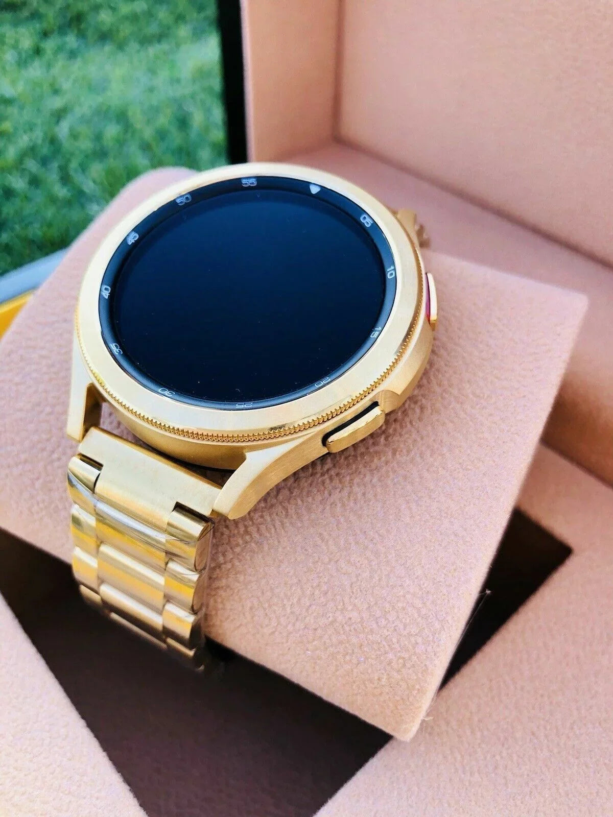 LTE Band Bezel 4 Gold Plated Watch Gray Gold 46mm Gold Custom 24k Galaxy