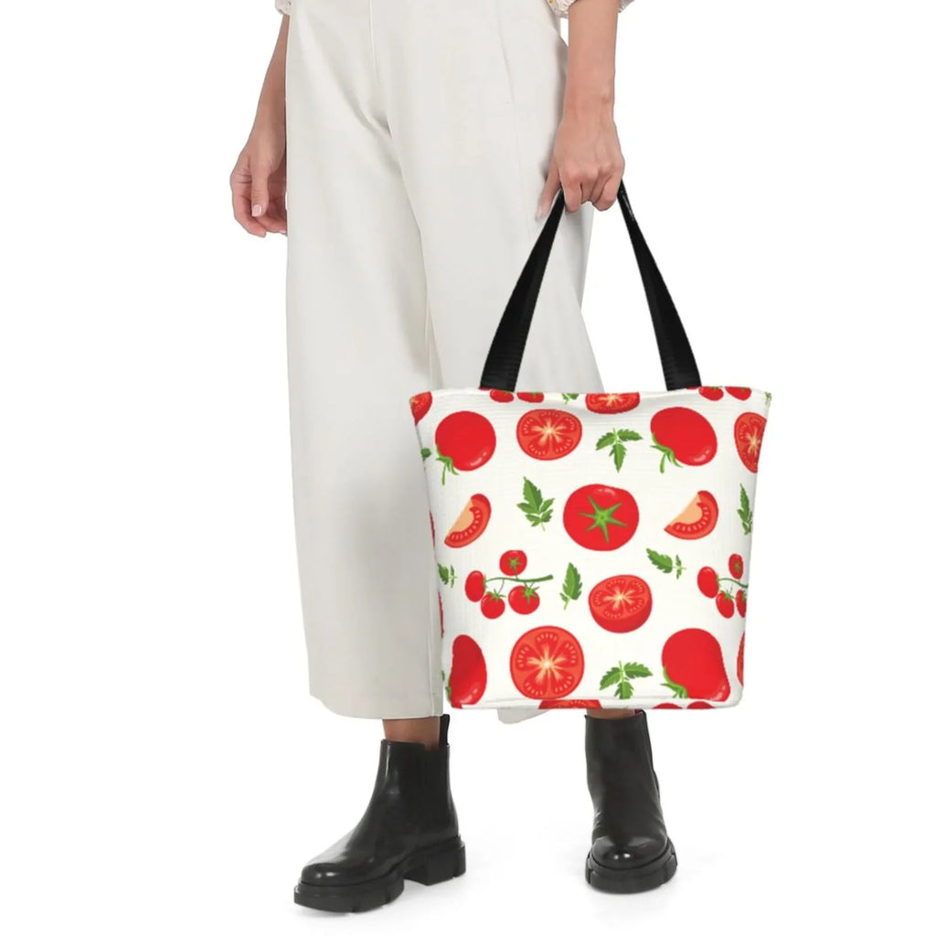 Fresh Tote Hobos Capacity Shopping Lukts Women'S Bag,Shoulder Handbags Bag Red Bag Large Tomato