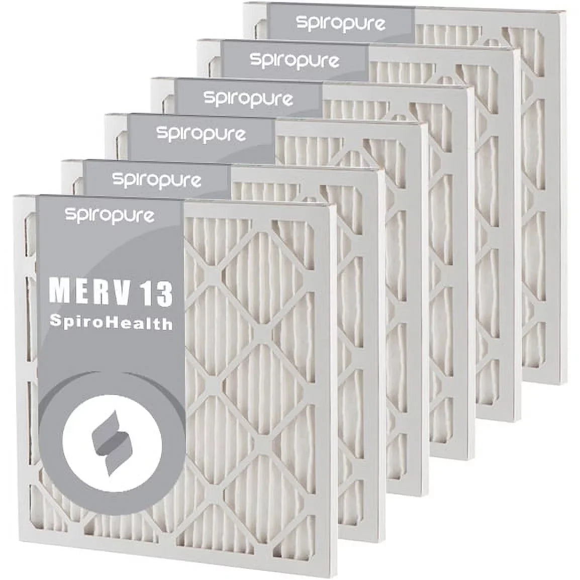 (6 13 17.38x23.38x1 in Air MERV Filters SpiroPure - Pleated Made Filter USA Pack)