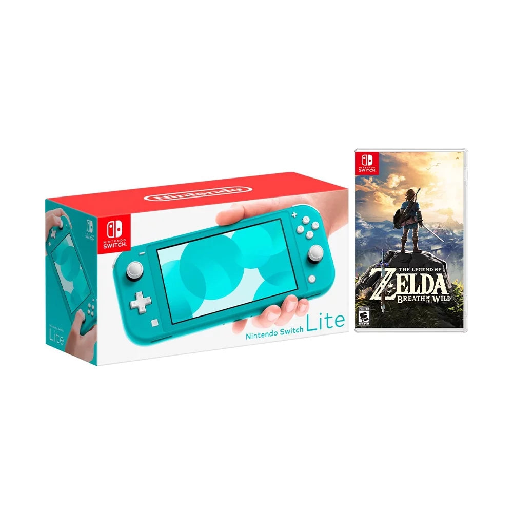 the Nintendo of The Best Bundle Lite Switch with Zelda: Game! Turquoise Game Disc Breath 2019 - of Legend Wild