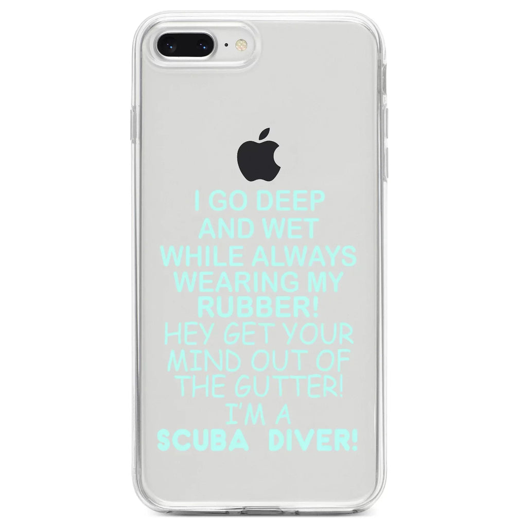 Case I Scuba Rubber Hybrid Go Back Acrylic My DistinctInk PLUS iPhone Tempered (5.5" TPU Diving Screen Clear Wearing Shockproof 8 PLUS Screen) / for Wet - 7 Glass Deep Bumper Protector &