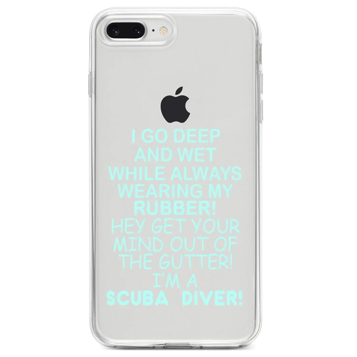 Case I Scuba Rubber Hybrid Go Back Acrylic My DistinctInk PLUS iPhone Tempered (5.5" TPU Diving Screen Clear Wearing Shockproof 8 PLUS Screen) / for Wet - 7 Glass Deep Bumper Protector &